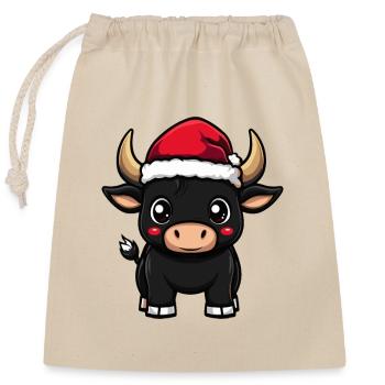 Taurus Christmas - Closable cotton gift bag (25x30cm) - nature - Front