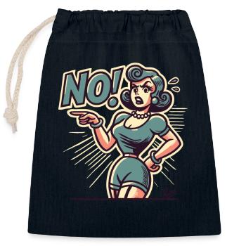 La femme dit non ! - Sac cadeau en coton avec cordon (25 x 30 cm) - bleu marine - Devant