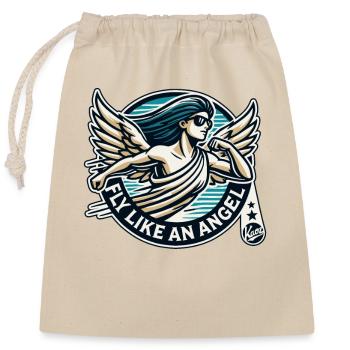 Voler comme un ange - Sac cadeau en coton avec cordon (25 x 30 cm) - nature - Devant