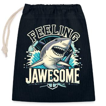 Das Gefühl von Jawesome - Verschließbarer Geschenkbeutel aus Baumwolle (25x30cm) - Navy - Vorne