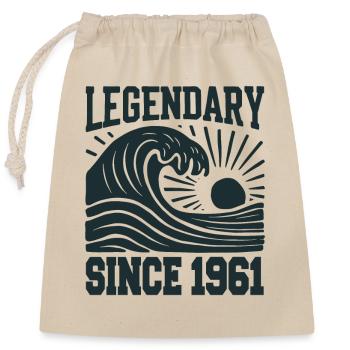 Légendaire depuis 1961 Birthday Wave - Sac cadeau en coton avec cordon (25 x 30 cm) - nature - Devant