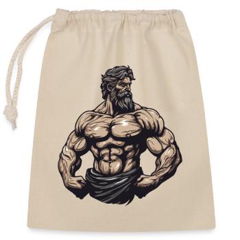 Muscles Bodybuilder Gym - Closable cotton gift bag (25x30cm) - nature - Front