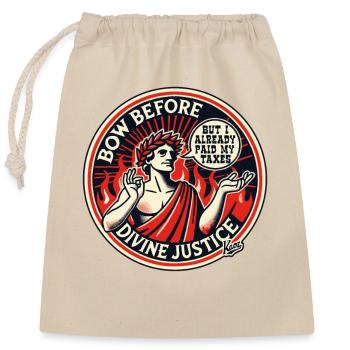 Purgatory and Divine Justice, Taxes - Closable cotton gift bag (25x30cm) - nature - Front