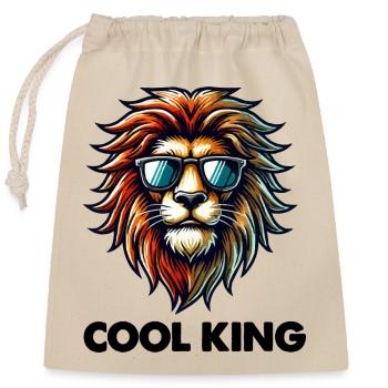löwe king - Closable cotton gift bag (25x30cm) - nature - Front