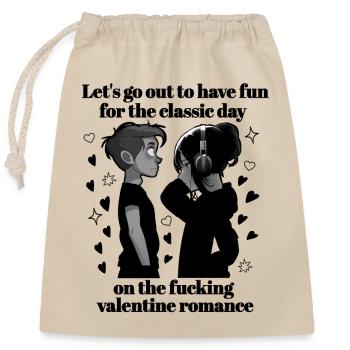 Fucking valentine romance funny - Closable cotton gift bag (25x30cm) - nature - Front