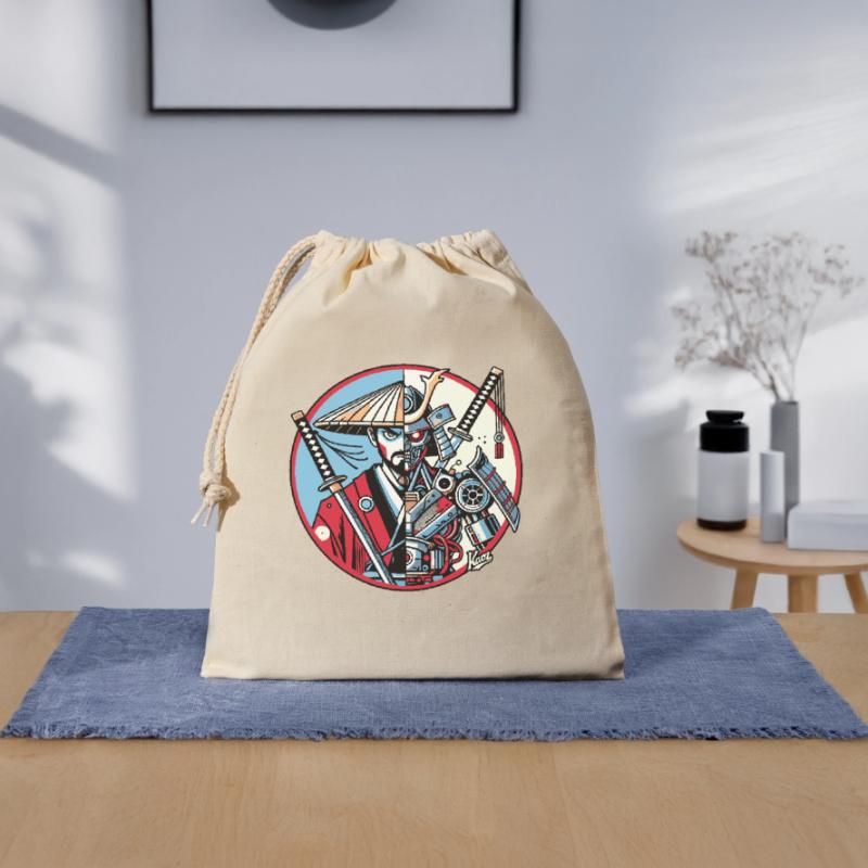 Samurai-Ronin oder Mecha-Shogun Verschließbarer Geschenkbeutel aus Baumwolle (25x30cm)