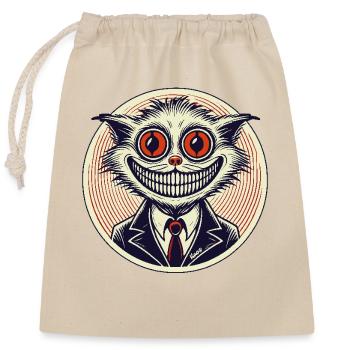 Horreur Grin Chat - Sac cadeau en coton avec cordon (25 x 30 cm) - nature - Devant