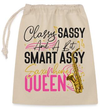 Saxophone Classy Sassy And A Bit - Closable cotton gift bag (25x30cm) - nature - Front