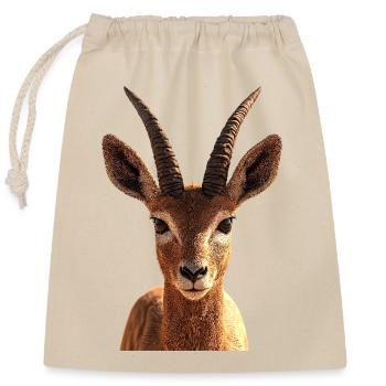 Antilope Kudu Gazelle Afrika Serengeti Antilopen - Verschließbarer Geschenkbeutel aus Baumwolle (25x30cm) - Natur - Vorne
