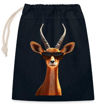 Antilope Kudu Gazelle Afrika Serengeti Antilopen - Verschließbarer Geschenkbeutel aus Baumwolle (25x30cm) - Navy - Vorne