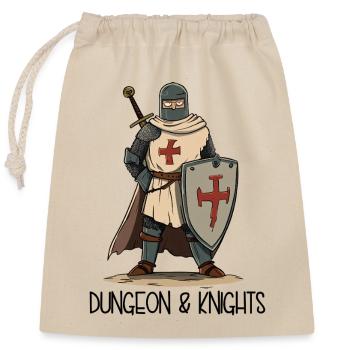 Dungeons and Knights – Cartoon Crusader - Closable cotton gift bag (25x30cm) - nature - Front