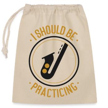 Saxophones que je devrais pratiquer - Sac cadeau en coton avec cordon (25 x 30 cm) - nature - Devant