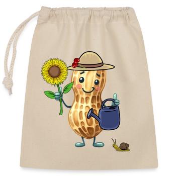 Drôle de jardinier de cacahuètes Jardin de jardinier amateur - Sac cadeau en coton avec cordon (25 x 30 cm) - nature - Devant