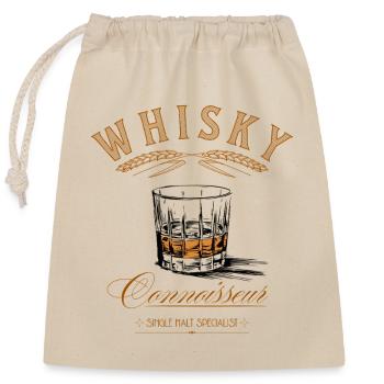 Whisky Connoisseur Single Malt Experte - Verschließbarer Geschenkbeutel aus Baumwolle (25x30cm) - Natur - Vorne