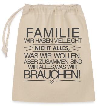 Famille - Ensemble, nous sommes tout - Sac cadeau en coton avec cordon (25 x 30 cm) - nature - Devant