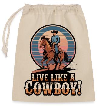 COWBOY - Closable cotton gift bag (25x30cm) - nature - Front