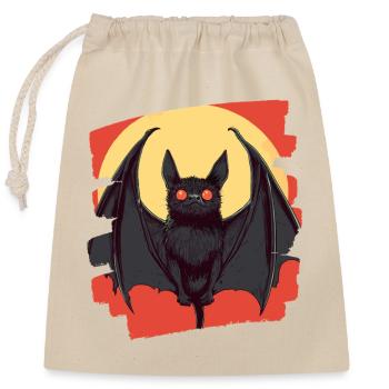 Chauve-souris rétro - Sac cadeau en coton avec cordon (25 x 30 cm) - nature - Devant