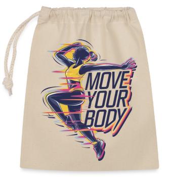 Move Your Body Dynamic Fitness - Closable cotton gift bag (25x30cm) - nature - Front