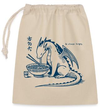 Ramen Drachen Lustig Ukiyo-E Japanisches Kawaii - Verschließbarer Geschenkbeutel aus Baumwolle (25x30cm) - Natur - Vorne