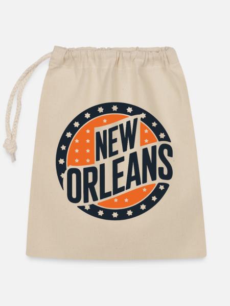New Orleans - Verschließbarer Geschenkbeutel aus Baumwolle (25x30cm) - Natur