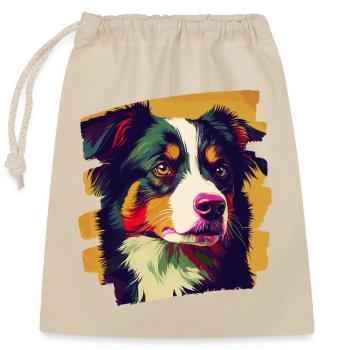 Australian Shepherd - Closable cotton gift bag (25x30cm) - nature - Front