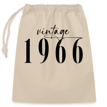 Millésime 1966 Anniversaire Minimaliste Elégant - Sac cadeau en coton avec cordon (25 x 30 cm) - nature - Devant