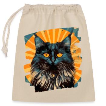 Maine Coon - Closable cotton gift bag (25x30cm) - nature - Front