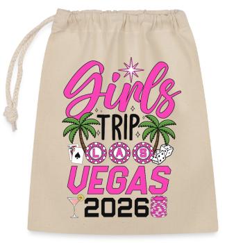 Girls Trip Las Vegas 2026 - Verschließbarer Geschenkbeutel aus Baumwolle (25x30cm) - Natur - Vorne