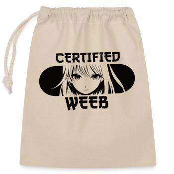 Certifié Weeb Funny Anime Girl Fans Lover - Sac cadeau en coton avec cordon (25 x 30 cm) - nature - Devant