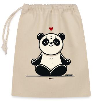 Zen Yoga Panda of Love - Closable cotton gift bag (25x30cm) - nature - Front