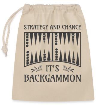 Backgammon Spiel - Verschließbarer Geschenkbeutel aus Baumwolle (25x30cm) - Natur - Vorne