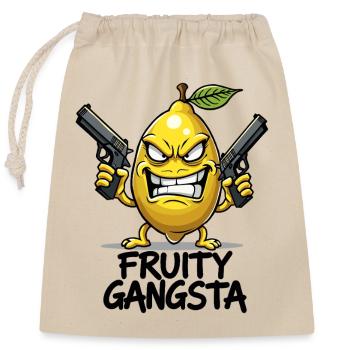 Gangsta fruité – Gangster au citron drôle - Sac cadeau en coton avec cordon (25 x 30 cm) - nature - Devant
