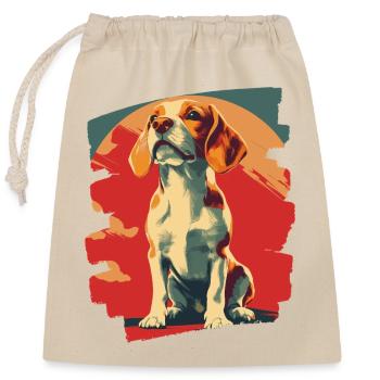 Beagle - Verschließbarer Geschenkbeutel aus Baumwolle (25x30cm) - Natur - Vorne