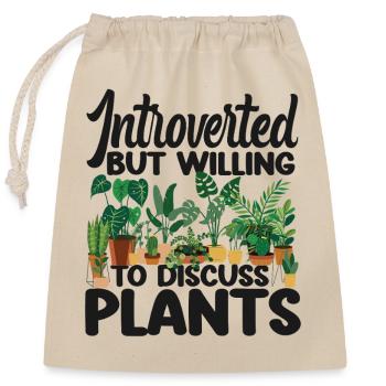 Amoureux des plantes Jardinage Introverti - Sac cadeau en coton avec cordon (25 x 30 cm) - nature - Devant
