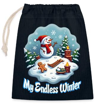 Mein endloser Winter - Verschließbarer Geschenkbeutel aus Baumwolle (25x30cm) - Navy - Vorne