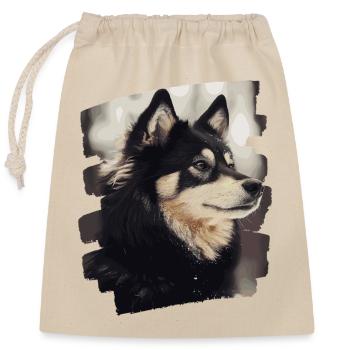 Finnish Lapphund - Closable cotton gift bag (25x30cm) - nature - Front