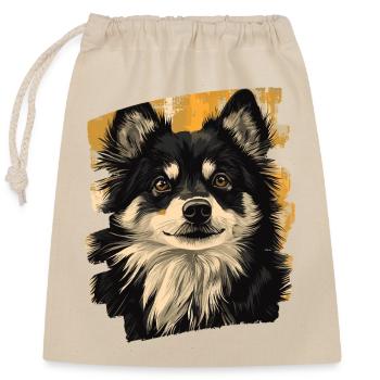 Finnish Lapphund - Closable cotton gift bag (25x30cm) - nature - Front