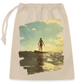 Stand-up paddle SUP - Closable cotton gift bag (25x30cm) - nature - Front