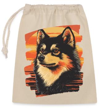 Finnish Lapphund - Closable cotton gift bag (25x30cm) - nature - Front