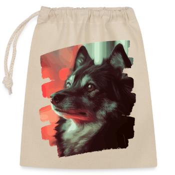 Finnish Lapphund - Closable cotton gift bag (25x30cm) - nature - Front