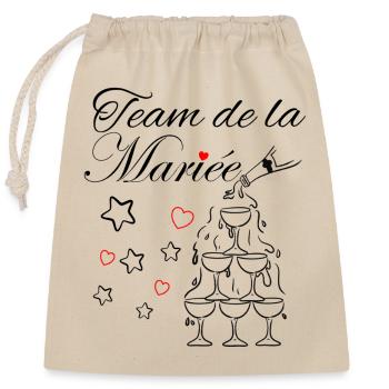 Wife Bride Team for a Bachelorette Party Team Bride - Closable cotton gift bag (25x30cm) - nature - Front