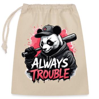 Gangster Panda Panda Panda Ours Pandas - Sac cadeau en coton avec cordon (25 x 30 cm) - nature - Devant