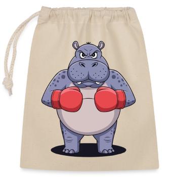 Amoureux des animaux Boxe Match Sport Boxer de combat - Sac cadeau en coton avec cordon (25 x 30 cm) - nature - Devant
