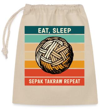 Sepak Takraw Joueur Foot Volley-ball Footvolley - Sac cadeau en coton avec cordon (25 x 30 cm) - nature - Devant