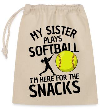 Lustiger Softball Spruch Geschwister - Verschließbarer Geschenkbeutel aus Baumwolle (25x30cm) - Natur - Vorne