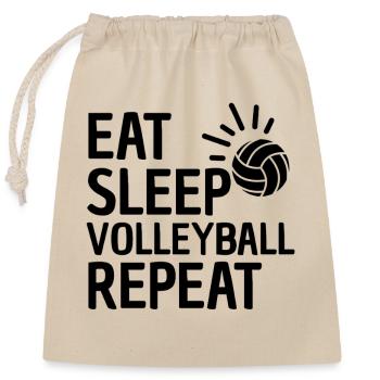 Eat Sleep Volleyball Repeat Volleyball Player - Closable cotton gift bag (25x30cm) - nature - Front