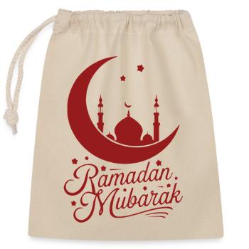 Ramadan - Eid Mubarak for Islam Gift - Closable cotton gift bag (25x30cm) - nature - Front