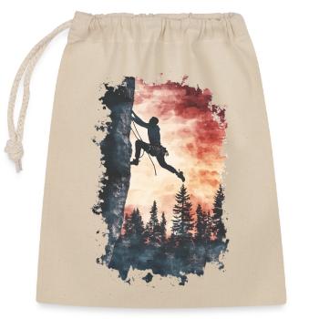 Escalade Alpes : sommet à la limite, aventure en plein air - Sac cadeau en coton avec cordon (25 x 30 cm) - nature - Devant