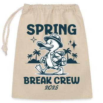 Spring Break Crew 2025 Beach Vacay Vibes Cute Duck - Closable cotton gift bag (25x30cm) - nature - Front