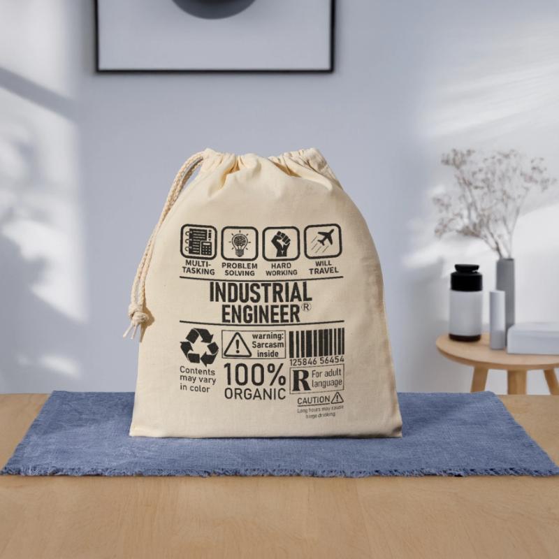 Industrial Engineer multi tasking problem solving Closable cotton gift bag (25x30cm)